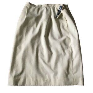 Pendleton Classic White Pencil Skirt Size 14 Lined Polyester Blend Women Office